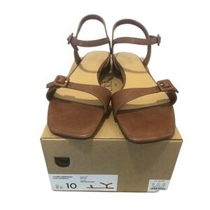 Women's J Crew Lizard Flat Sandals‎ Brown Lizard Color  Size 10 Style CG137
